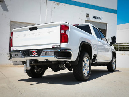 aFe Large Bore - HD 5 IN 409 SS DPF - Back Exhaust System w/Polished Tip 20 - 23 GM Truck V8 - 6.6L - CPC Performance