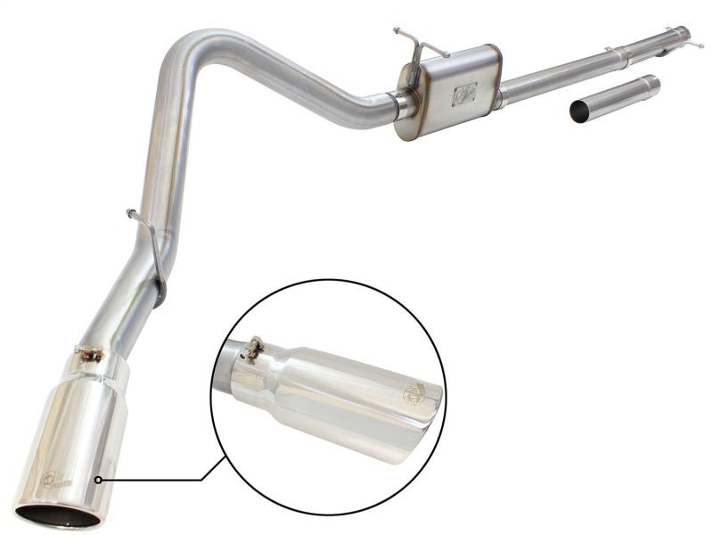 aFe MACHForce XP Exhaust 3in - 3.5in SS Single Side Ext CB w/ Polish Tip 99 - 04 Ford F - 250 V8 5.4L/6.8L - CPC Performance