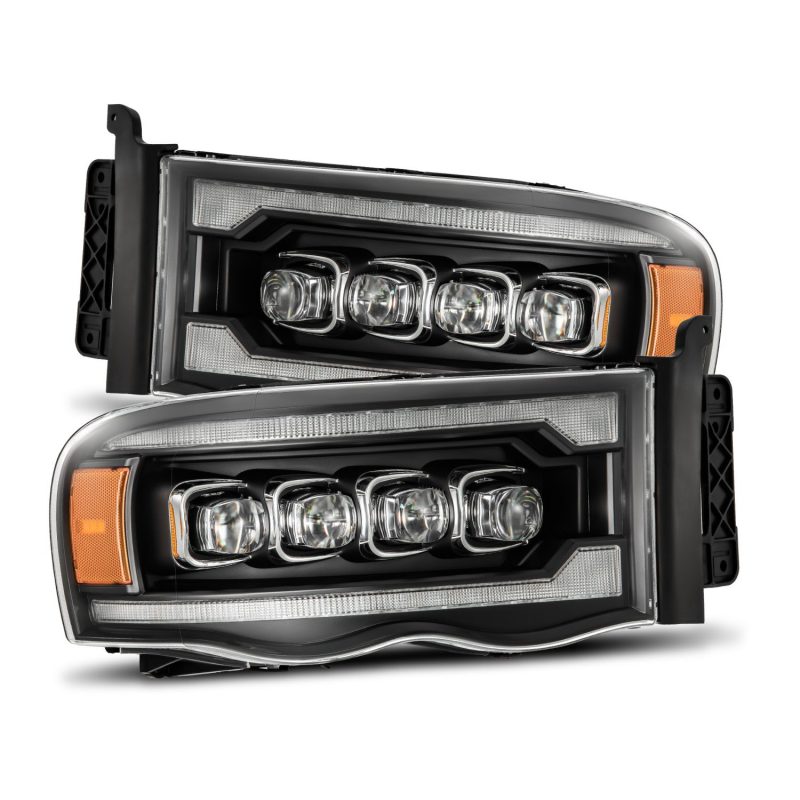 AlphaRex 02 - 05 Dodge Ram 1500 NOVA LED Proj Headlights Plank Style Blk w/Activ Light/Seq Signal - CPC Performance