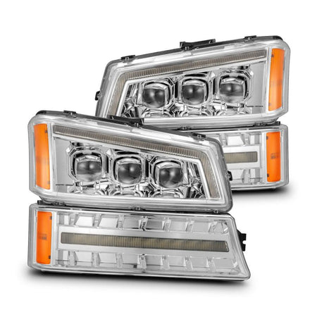 AlphaRex 03 - 06 Chevy Silverado 1500/2500HD/3500HD/Avalanche Chrome NOVA LED Proj Headlights - CPC Performance