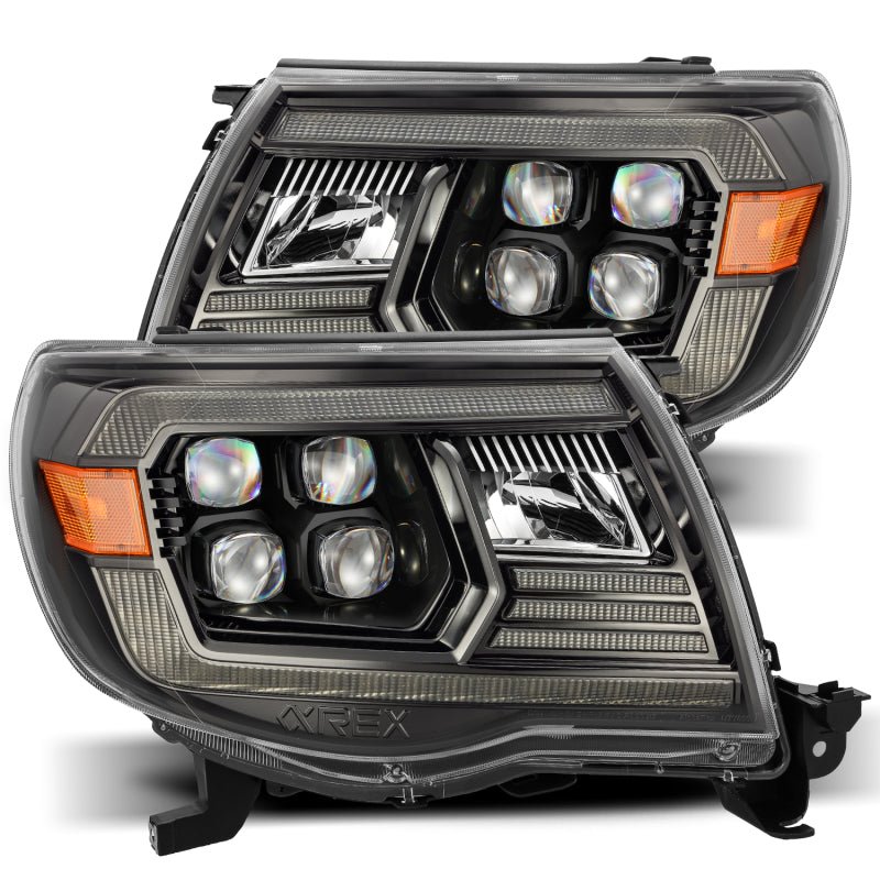 AlphaRex 05 - 11 Toyota Tacoma NOVA LED Projector Headlights Plank Style Black w/Activation Light/DRL - CPC Performance