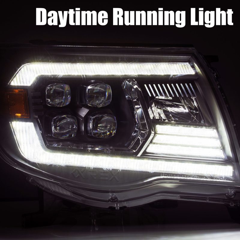 AlphaRex 05 - 11 Toyota Tacoma NOVA LED Projector Headlights Plank Style Black w/Activation Light/DRL - CPC Performance