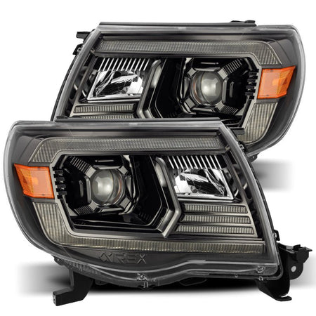 AlphaRex 05 - 11 Toyota Tacoma PRO - Series Projector Headlights Plank Style Design Alpha Black w/DRL - CPC Performance