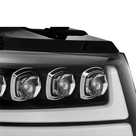 AlphaRex 07 - 13 Chevy Avalanche NOVA LED Proj Headlights Plank Style Gloss Black w/Activ Light/DRL - CPC Performance
