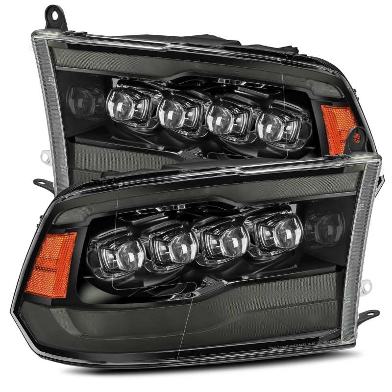 AlphaRex 09 - 18 Dodge Ram 1500HD NOVA LED Projector Headlights Plank Style Design Alpha Black w/DRL - CPC Performance