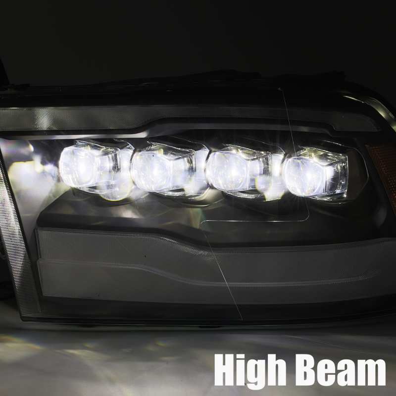 AlphaRex 09 - 18 Dodge Ram 1500HD NOVA LED Projector Headlights Plank Style Design Alpha Black w/DRL - CPC Performance