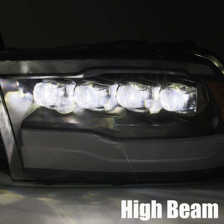 AlphaRex 09 - 18 Dodge Ram 1500HD NOVA LED Projector Headlights Plank Style Design Alpha Black w/DRL - CPC Performance