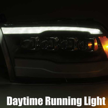 AlphaRex 09 - 18 Dodge Ram 1500HD NOVA LED Projector Headlights Plank Style Design Chrome w/DRL - CPC Performance
