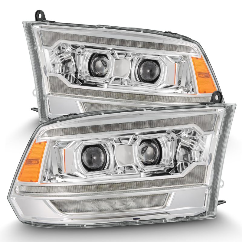 AlphaRex 09 - 18 Dodge Ram 2500 LUXX LED Proj Headlights Plank Style Chrm w/Activ Light/Seq Signal/DRL - CPC Performance