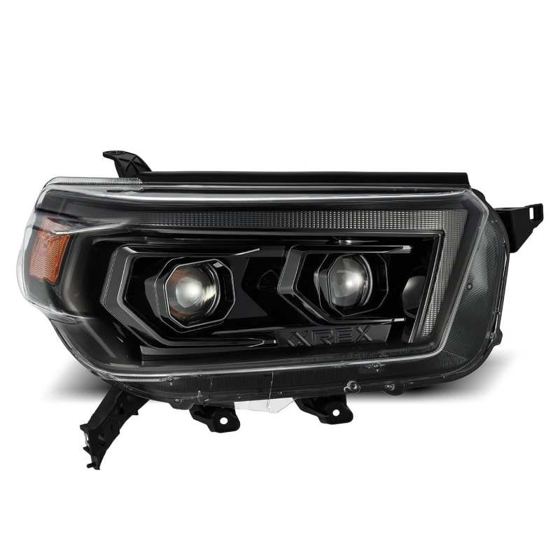 AlphaRex 10 - 13 Toyota 4Runner LUXX LED Proj Headlights Plank Style Alpha Black w/Seq Signal/DRL - CPC Performance