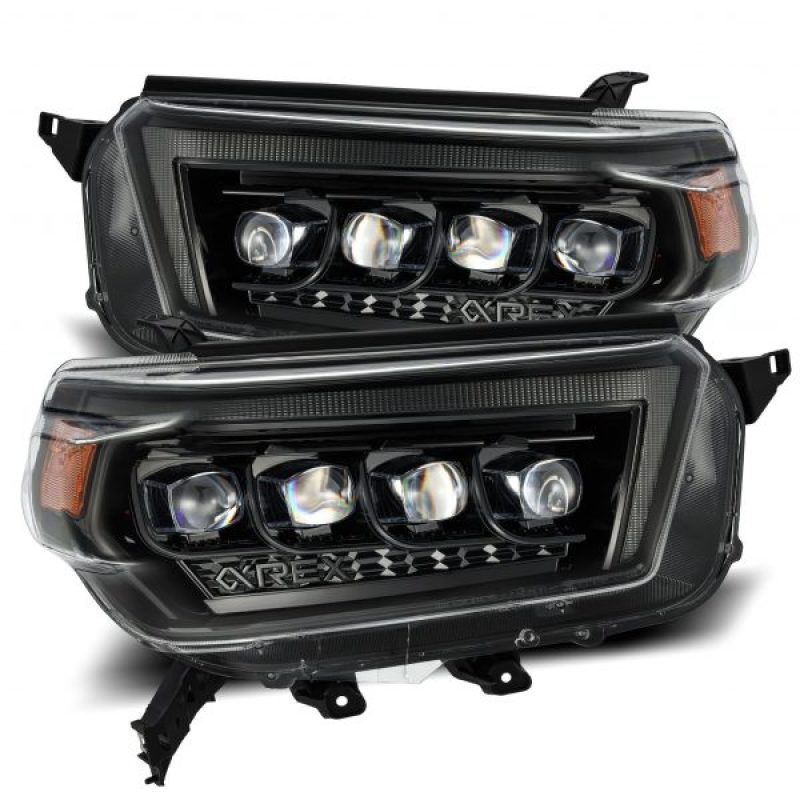 AlphaRex 10 - 13 Toyota 4Runner NOVA LED Proj Headlights Plank Style Alpha Black w/Seq Signal/DRL - CPC Performance