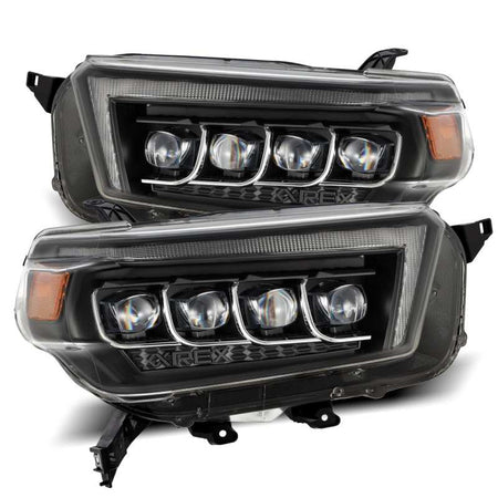 AlphaRex 10 - 13 Toyota 4Runner NOVA LED Projector Headlights Plank Style Black w/Seq Signal/DRL - CPC Performance