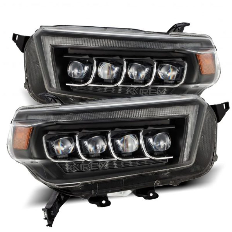 AlphaRex 10 - 13 Toyota 4Runner NOVA LED Projector Headlights Plank Style Black w/Seq Signal/DRL - CPC Performance