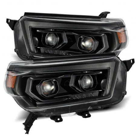 AlphaRex 10 - 13 Toyota 4Runner PRO - Series Proj Headlights Plank Style Alpha Blk w/Seq Signal/DRL - CPC Performance
