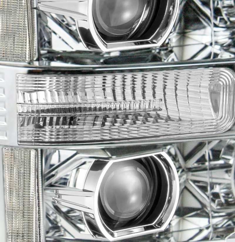 AlphaRex 11 - 16 Ford F - 250 SD PRO - Series Projector Headlights Plank Style Design Chrome w/Seq Signal - CPC Performance