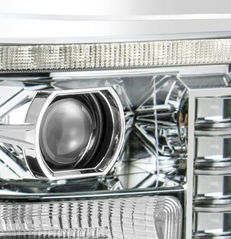 AlphaRex 11 - 16 Ford F - 250 SD PRO - Series Projector Headlights Plank Style Design Chrome w/Seq Signal - CPC Performance