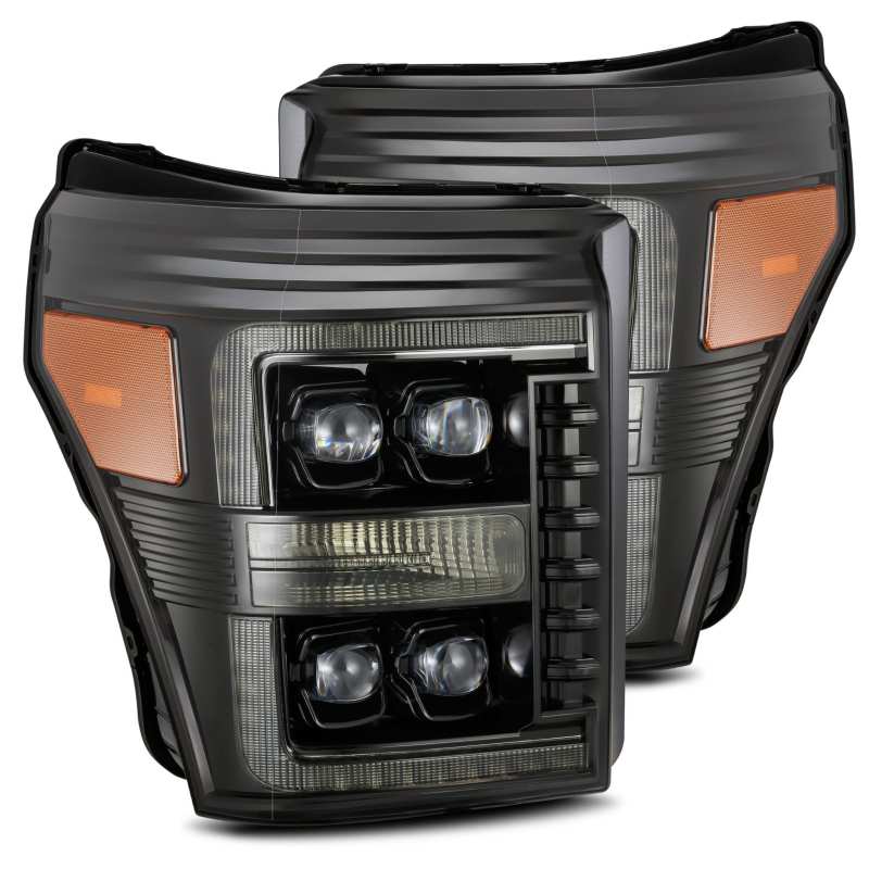 AlphaRex 11 - 16 Ford F - 350 SD NOVA LED Proj Headlights Plank Style Alpha Blk w/Activ Light/Seq Signal - CPC Performance
