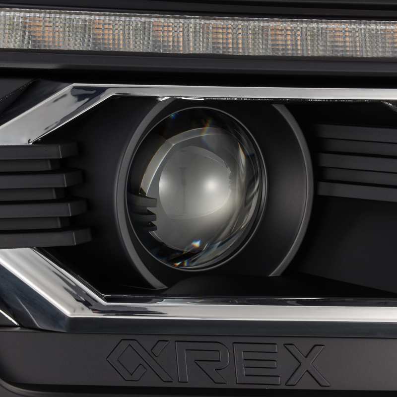 AlphaRex 12 - 15 Toyota Tacoma LUXX LED Projector Headlights Plank Style Black w/DRL - CPC Performance