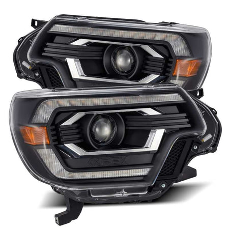 AlphaRex 12 - 15 Toyota Tacoma PRO - Series Projector Headlights Plank Style Black w/DRL - CPC Performance
