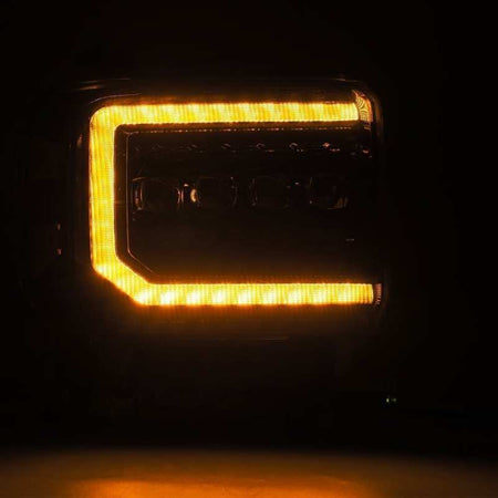AlphaRex 14 - 18 GMC Sierra NOVA LED Proj Headlights Plnk Style Alpha Blk w/Activ Light/Seq Signal/DRL - CPC Performance