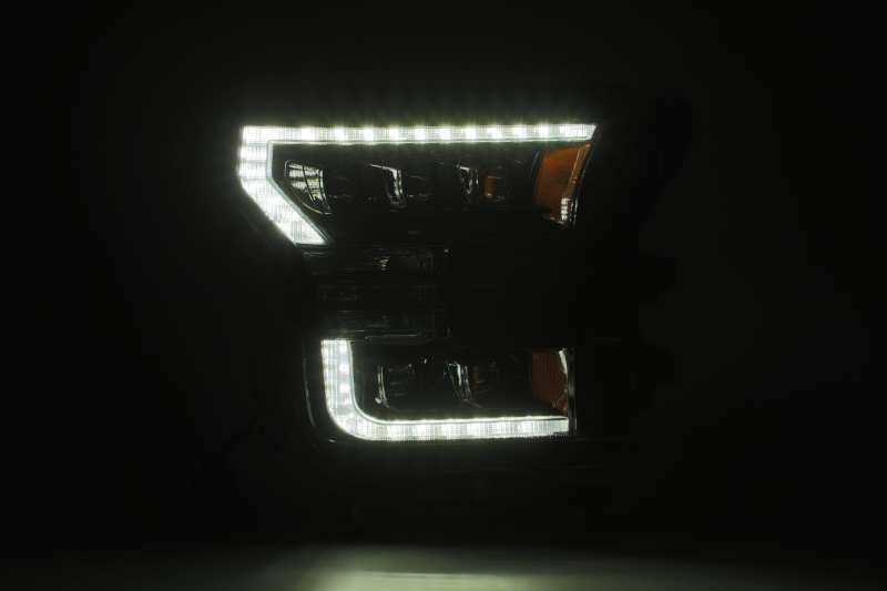 AlphaRex 17 - 20 Ford Raptor NOVA LED Proj Headlights Plank Style Alpha Black w/Activ Light/Seq Signal - CPC Performance