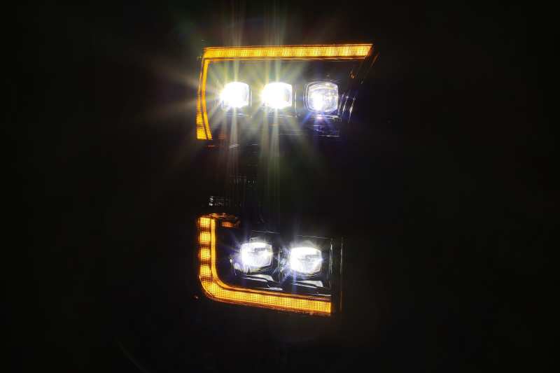 AlphaRex 17 - 20 Ford Raptor NOVA LED Proj Headlights Plank Style Alpha Black w/Activ Light/Seq Signal - CPC Performance
