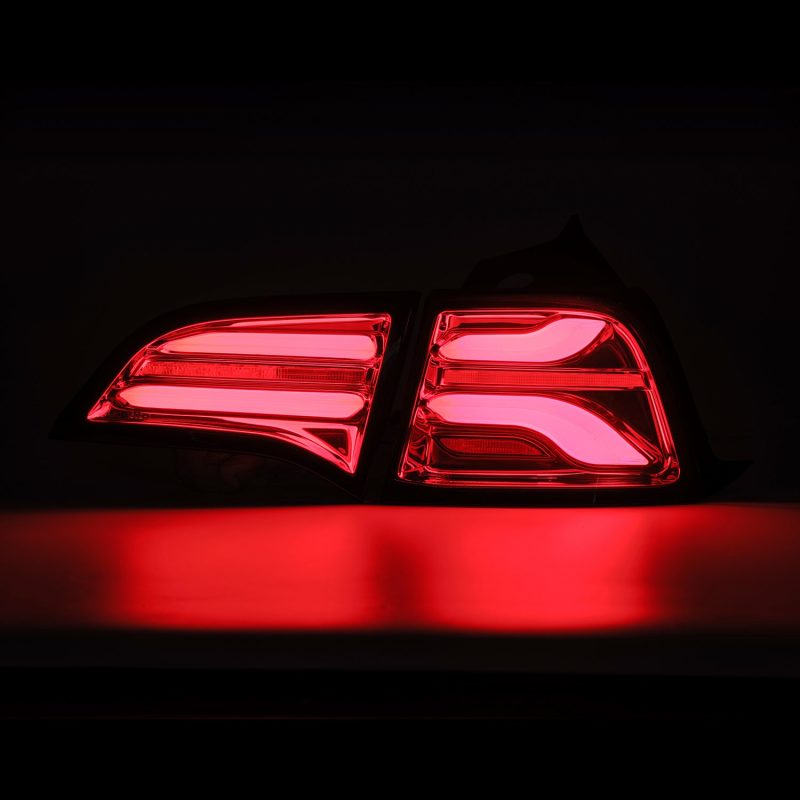 AlphaRex 17 - 22 Tesla Model 3 PRO - Series LED Tail Lights Red Smoke w/Seq Sig - CPC Performance