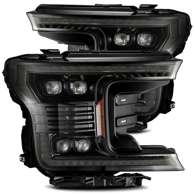 AlphaRex 18 - 20 Ford F - 150 NOVA LED Proj Headlight Plank Style Alpha Blk w/Activ Light/Seq Signal/DRL - CPC Performance