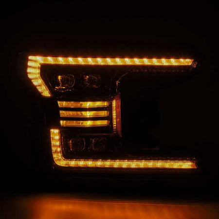 AlphaRex 18 - 20 Ford F - 150 NOVA LED Proj Headlight Plank Style Alpha Blk w/Activ Light/Seq Signal/DRL - CPC Performance