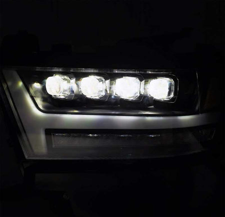 AlphaRex 19 - 20 Ram 1500HD NOVA LED Proj Headlights Plank Style Gloss Blk w/Activ Lght/Seq Signal/DRL - CPC Performance