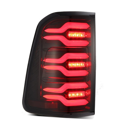 AlphaRex 19 - 21 Dodge Ram 1500 Luxx - Series LED Tail Lights Black/Red w/Activ Light/Seq Signal - CPC Performance