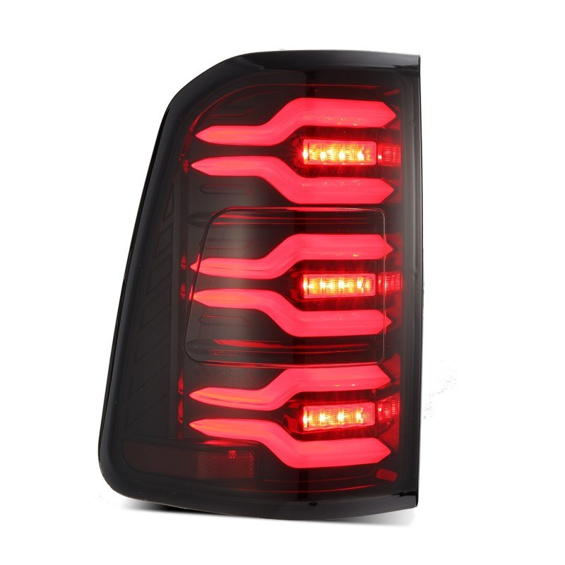 AlphaRex 19 - 21 Dodge Ram 1500 Luxx - Series LED Tail Lights Black/Red w/Activ Light/Seq Signal - CPC Performance