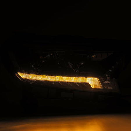 AlphaRex 19 - 21 Ford Ranger LUXX LED Proj Headlights Plank Style Alpha Black w/Seq Signal/DRL - CPC Performance