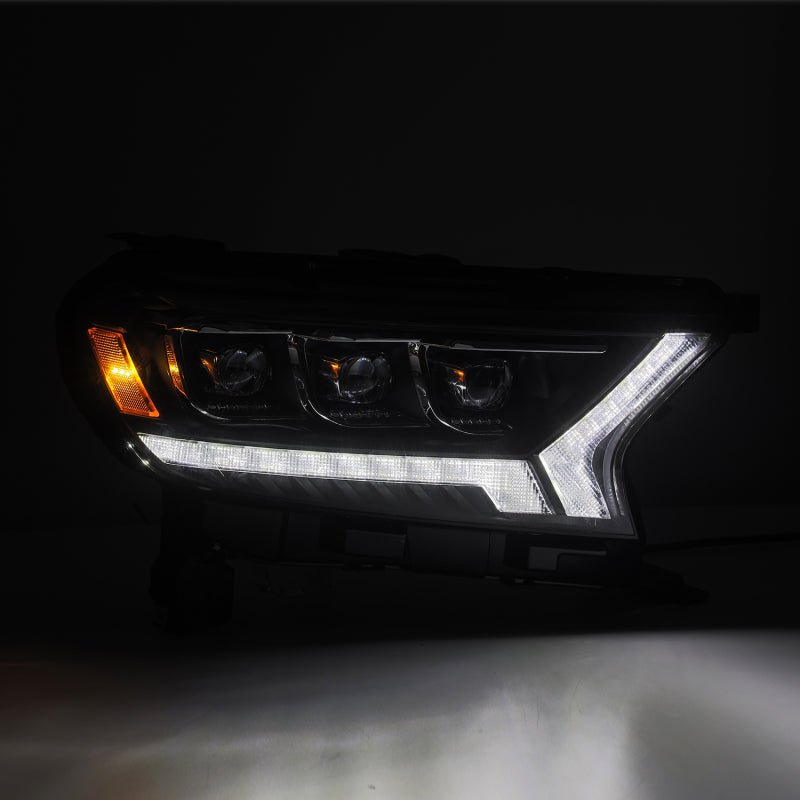 AlphaRex 19 - 21 Ford Ranger NOVA LED Proj Headlight Plnk Style Alpha Blk w/Activ Light/Seq Signal/DRL - CPC Performance
