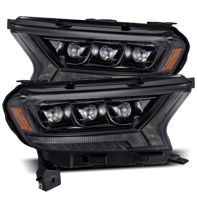 AlphaRex 19 - 21 Ford Ranger NOVA LED Proj Headlight Plnk Style Alpha Blk w/Activ Light/Seq Signal/DRL - CPC Performance