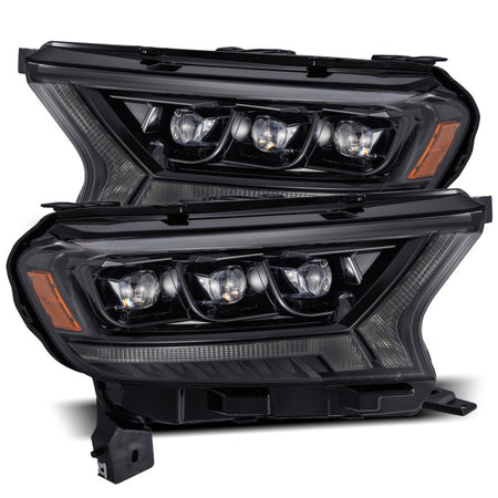 AlphaRex 19 - 21 Ford Ranger NOVA LED Proj Headlight Plnk Style Alpha Blk w/Activ Light/Seq Signal/DRL - CPC Performance