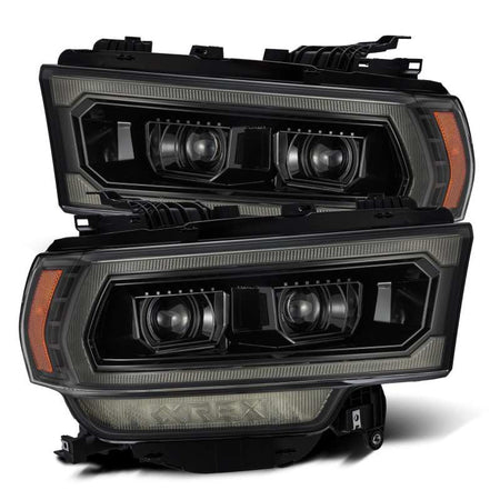 AlphaRex 19 - 21 Ram 2500 LUXX LED Proj Headlights Plank Style Alpha Blk w/Activ Light/Seq Signal/DRL - CPC Performance