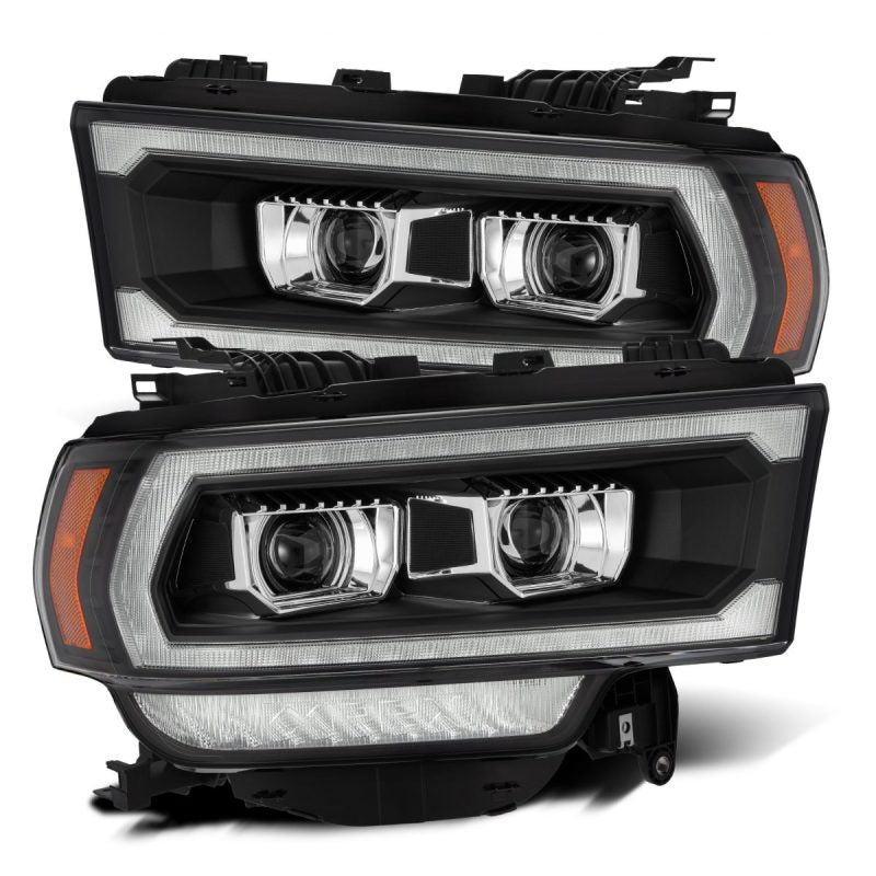 AlphaRex 19 - 21 Ram 2500 LUXX LED Proj Headlights Plank Style Black w/Activ Light/Seq Signal/DRL - CPC Performance