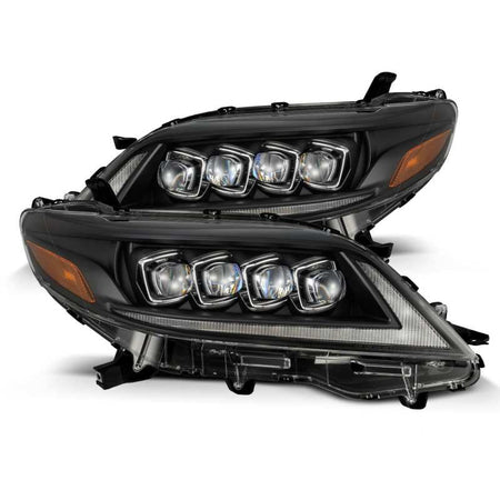 AlphaRex 2011+ Toyota Sienna NOVA LED Proj Headlights Plank Style Black w/Activ Light/Seq Signal/DRL - CPC Performance