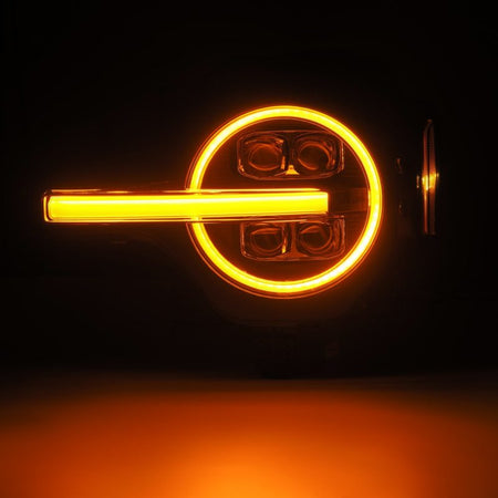 AlphaRex 21 - 23 Ford Bronco NOVA LED Proj Headlights Alpha - Black w/Activ Light/Seq Signal/DRL - CPC Performance