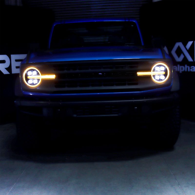 AlphaRex 21 - 23 Ford Bronco NOVA LED Projector Headlights Black - CPC Performance