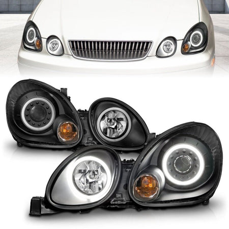 ANZO 1998 - 2005 Lexus Gs300 Projector Headlights w/ Halo Black - CPC Performance