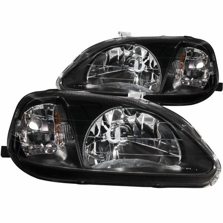 ANZO 1999 - 2000 Honda Civic Crystal Headlights Black - CPC Performance