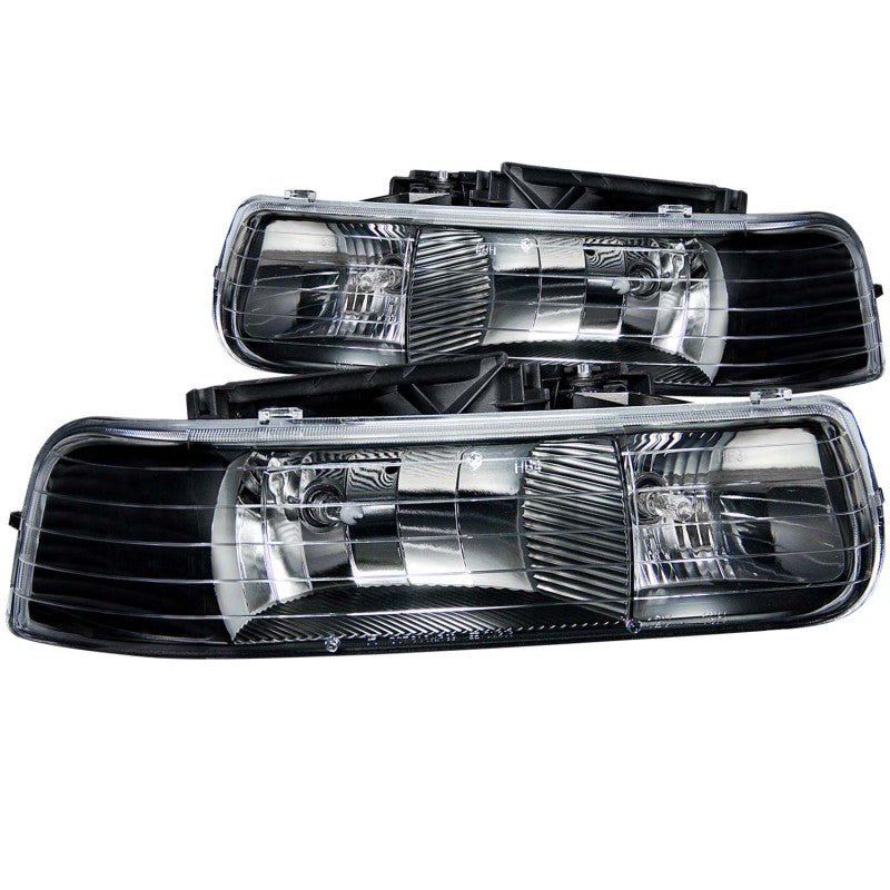 ANZO 1999 - 2002 Chevrolet Silverado 1500 Crystal Headlights Black - CPC Performance