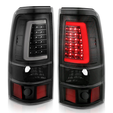 ANZO 1999 - 2002 Chevy Silverado 1500 LED Taillights Plank Style Black w/Clear Lens - CPC Performance