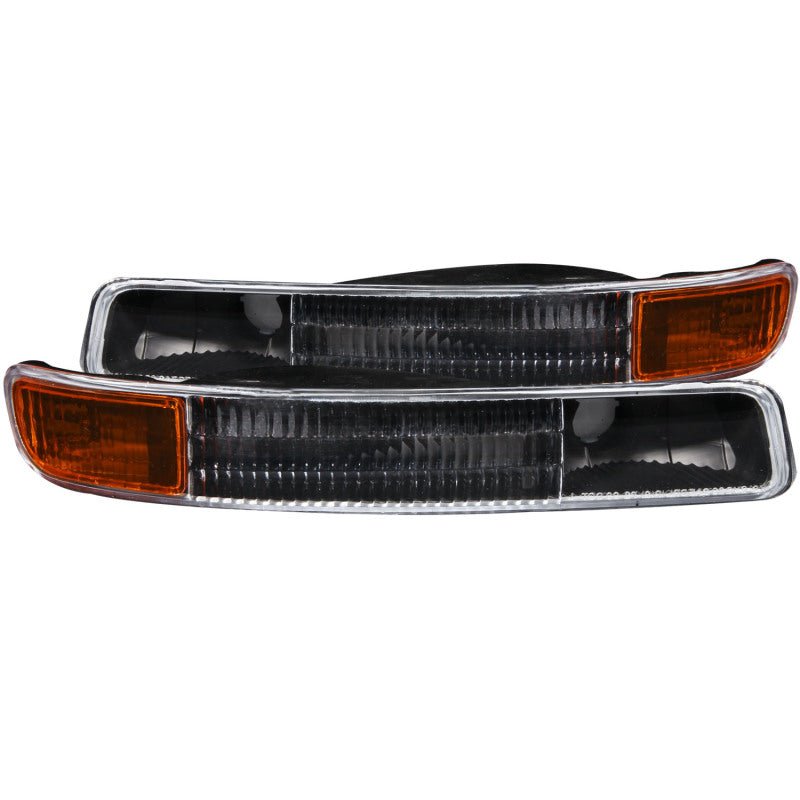ANZO 1999 - 2006 GMC Sierra 1500 Euro Parking Lights Black w/ Amber Reflector - CPC Performance