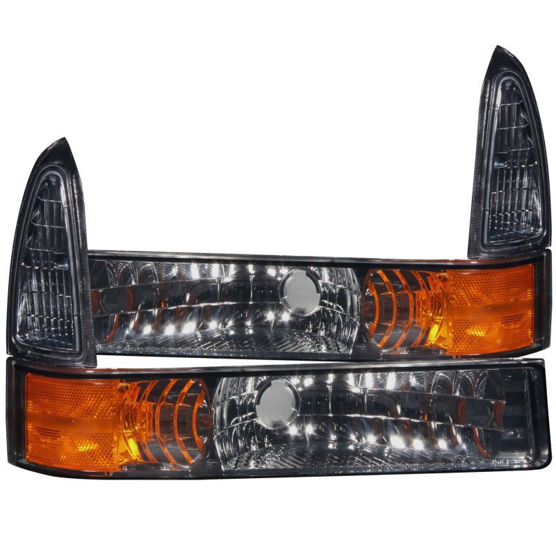 ANZO 2000 - 2004 Ford Excursion Euro Parking Lights Smoke w/ Amber Reflector - CPC Performance