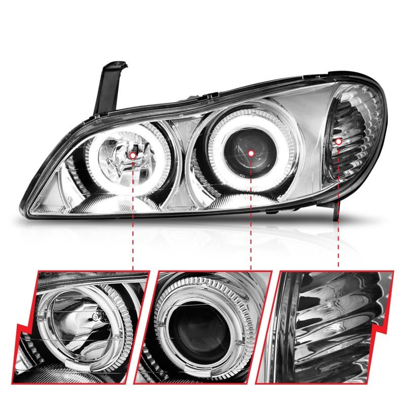 ANZO 2000 - 2004 Infiniti I30 Projector Headlights w/ Halo Chrome - CPC Performance