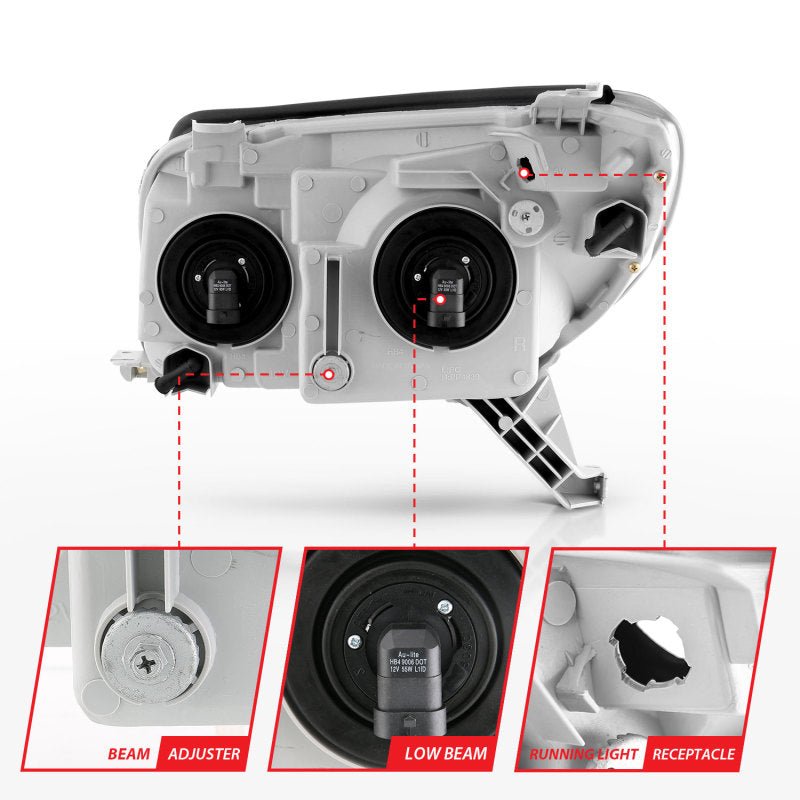 ANZO 2003 - 2005 Toyota 4Runner Crystal Headlights Black - CPC Performance