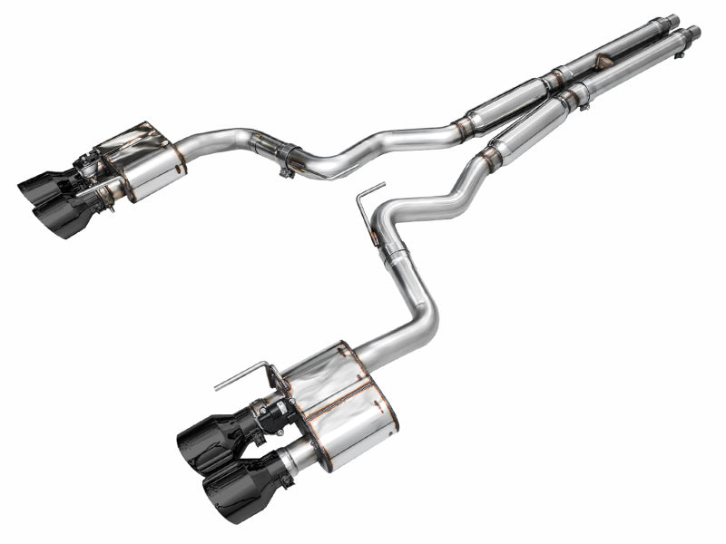 AWE 2024 Ford Mustang Dark Horse S650 RWD SwitchPath Catback Exhaust w/ Quad Diamond Black Tips